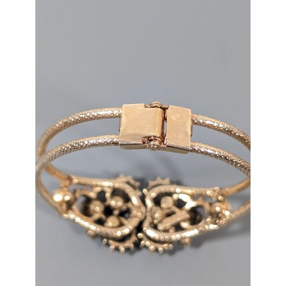 Vintage Sarah Coventry Austrian Lites Bracelet Purple Green Rhinestone Clamper 6 - Picture 7 of 10